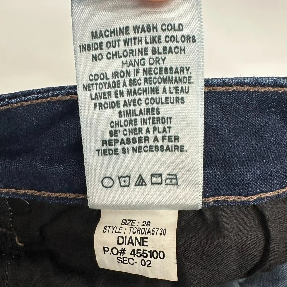 Joe's Jeans Womens 28 Blue Denim Dark Wash Diane Mid-Rise Curvy Bootcut Stretch